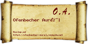 Ofenbecher Aurél névjegykártya